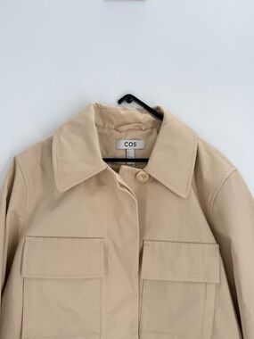 Cos Cropped Utility Jacket In Beige
